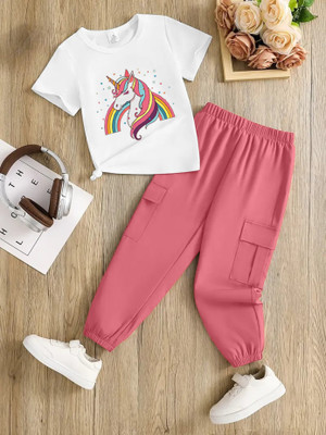 Stoky Girls Disney Princess Party(Festive) T-shirt Pant(gajari)