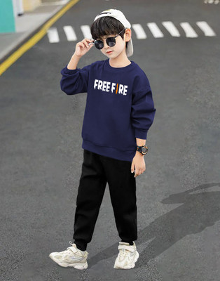 LGGARMENTS Boys Casual T-shirt Track Pants(Navy_2)