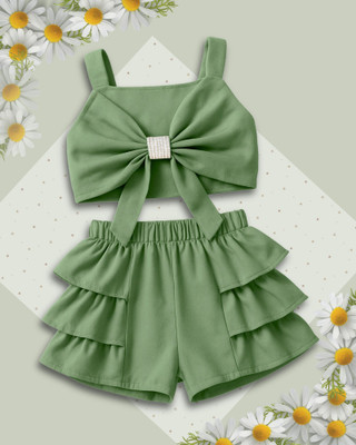 ADDYVERO Girls Party(Festive) Top Shorts(Pista)