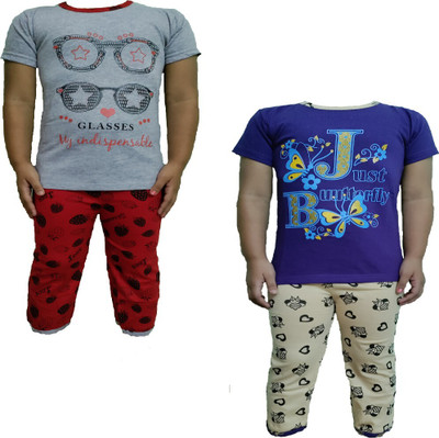 NK TRENDZ Boys Casual T-shirt Track Pants(Multicolor_42)