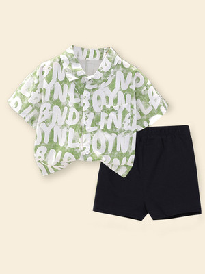 Sajavat Baby Boys Casual Shirt Shorts(BYD_GREEN_BLACK_Green)