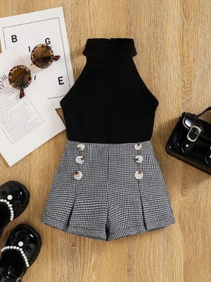 HouseOfCommon Baby Girls Steffi Love Party(Festive) Top Skirt(BLACK)