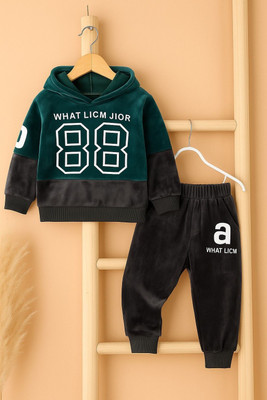Aggarwalsales Baby Boys & Baby Girls Casual Sweatshirt Track Pants(Green, Black)