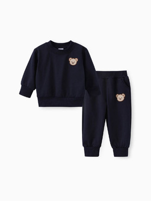 MAA KHODAL CREATION Baby Boys & Baby Girls Casual Sweatshirt Sweatpant(NAVY BLUE)