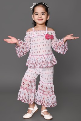 S K Dresses Girls Party(Festive) Top Pant(Pink)
