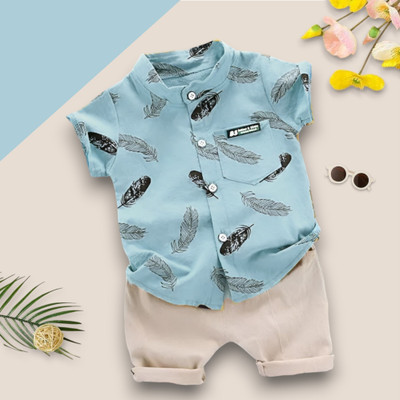 WinsKart Baby Boys & Baby Girls Party(Festive) Shirt Shorts(MORPANKH_SKY_CHIKU)