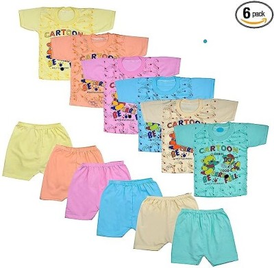 MUSTOVY Boys & Girls Mickey Casual T-shirt Shorts(multi colour)