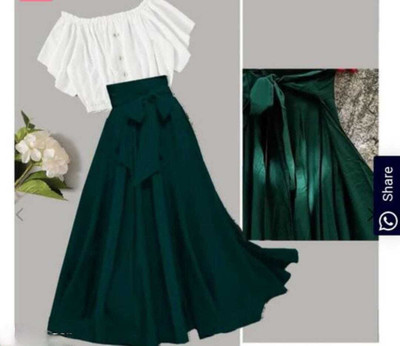 HouseOfCommon Girls Casual Top Pant(Green)