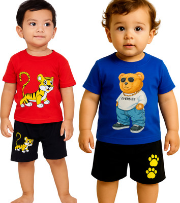 SEGRO Baby Boys & Baby Girls Casual T-shirt Shorts(RED, ROYAL)