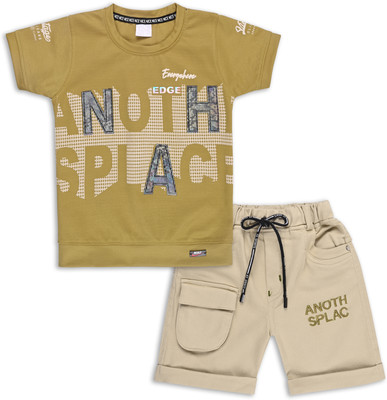 Silver Kraft Boys Casual T-shirt Shorts(Gold)