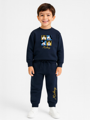 NautiNati Boys Mickey Casual Sweatshirt Pant(Blue)