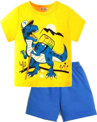Rithi Fashions Baby Boys & Baby Girls Casual T-shirt Shorts(YELLOW)