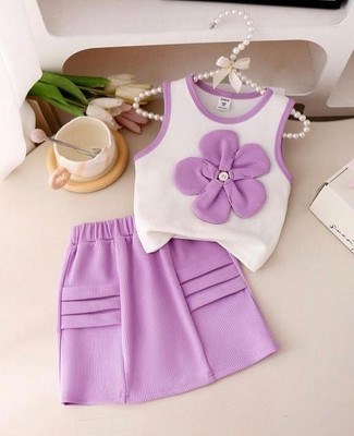 JG JHILIK GARMENTS Baby Girls Party(Festive) Top Skirt(Moov)