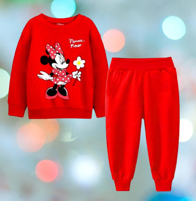 Rithi Fashion Baby Boys & Baby Girls Minnie Casual Sweatshirt Pant(RED)