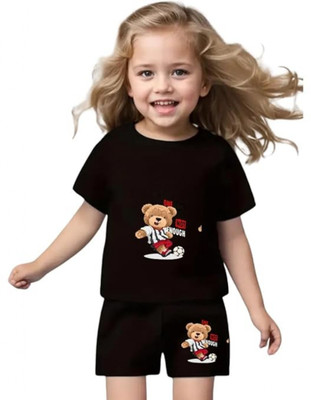 ASHRA TRENDING Baby Boys & Baby Girls Casual T-shirt Shorts(Multicolor)