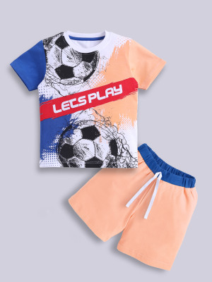 SmartRAHO Boys Casual T-shirt Shorts(PEACH)