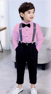 ULTRINA Boys Party(Festive) Shirt Pant, Suspenders, Bow Tie(PINK)