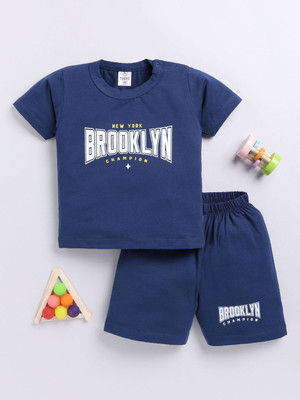 YK X Tinyo Boys Casual T-shirt Shorts(Navy Blue)