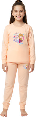 BodyCare Girls Casual Top Pyjama(Peach)