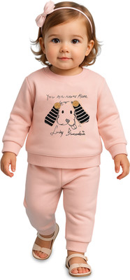 Luay Baby Boys & Baby Girls Casual Sweatshirt Track Pants(Baby Pink)