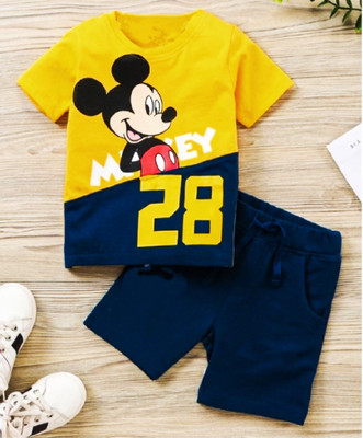 SANWARIA CLUB Baby Boys Casual T-shirt Shorts(YELLOW)
