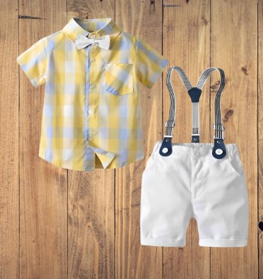 ULTRINA Baby Boys Party(Festive) Shirt Shorts, Suspenders, Bow Tie(Multicolor)