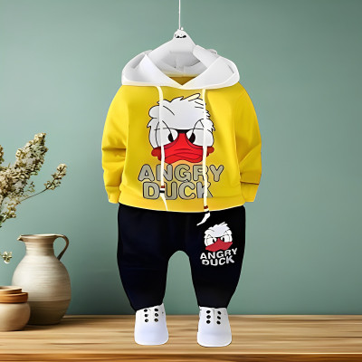 Afreen Creations Boys & Girls Donald Party(Festive) Sweatshirt Track Pants(Yellow/Black)