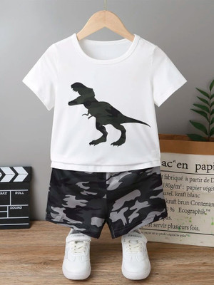 Googogaaga Baby Boys Casual T-shirt Shorts(White)