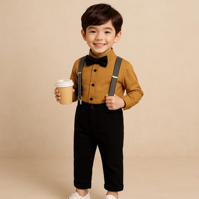 HV CREATION Boys Party(Festive) Shirt Pant(YELLOW)