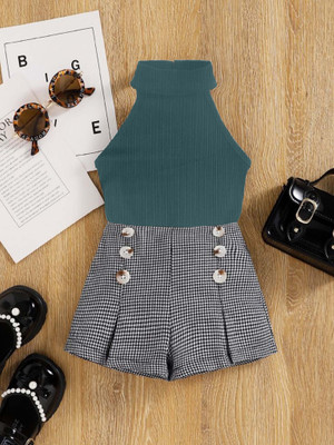 HouseOfCommon Baby Girls Steffi Love Party(Festive) Top Skirt(DRK GREY)