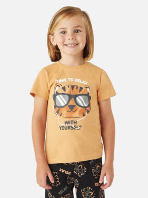 JUNIORS by Babyshop Boys Casual T-shirt Pyjama(Orange)