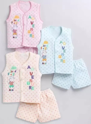 Fly Step Baby Boys & Baby Girls Casual Dress Pyjama(Multicolor)
