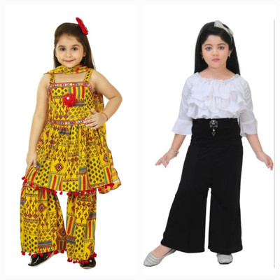 UmBri fashion Girls Casual Top Pant(Multicolor)