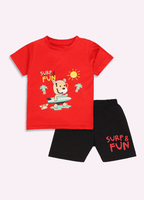 KOLKIDS Baby Boys & Baby Girls Casual T-shirt Shorts(RED)