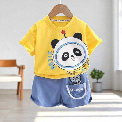 dingdong Baby Boys & Baby Girls Casual T-shirt Pant(Yellow)