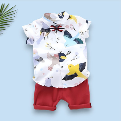 FashionFlicks Baby Boys & Baby Girls Casual Shirt Shorts(DOVEBIRD_WHITE_RED)
