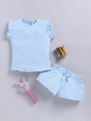 YK X Tinyo Boys & Girls Casual Top Shorts(Blue)