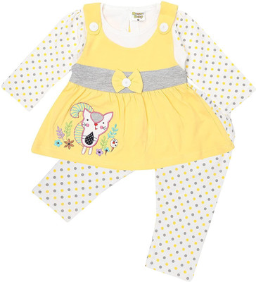NammaBaby Baby Girls Casual Dress Pyjama(YELLOW)