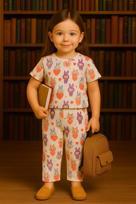 LILASTEX Boys & Girls Casual T-shirt Pant(Multicolor)