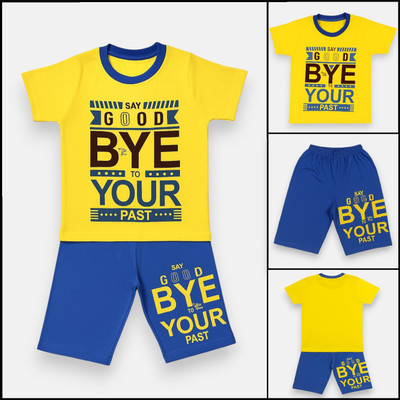StyleDust Baby Boys & Baby Girls Casual T-shirt Capri(Yellow)