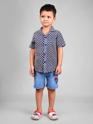 Dear to dad Baby Boys Casual T-shirt Shorts(Navy Blue)