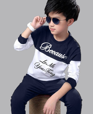 FastColors Boys Casual T-shirt Track Pants(NAVY_26)
