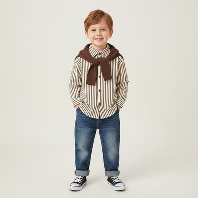 mikaboo Boys Party(Festive) Shirt Jeans(Brown)