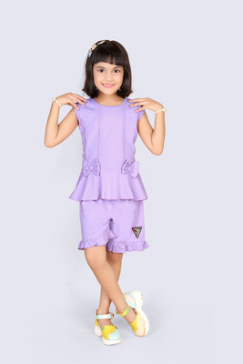 HouseOfCommon Girls Barbie Party(Festive) Shorts Top(LAVENDER)