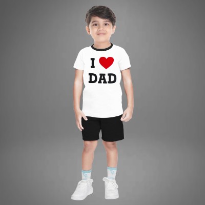 tarsier Baby Boys Casual T-shirt Shorts(dad(white)s.slv set)