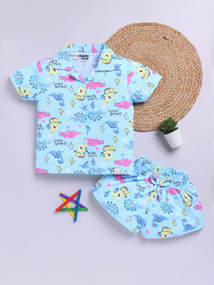 Happy Faces Baby Boys Casual Shirt Shorts(BLUE 3)