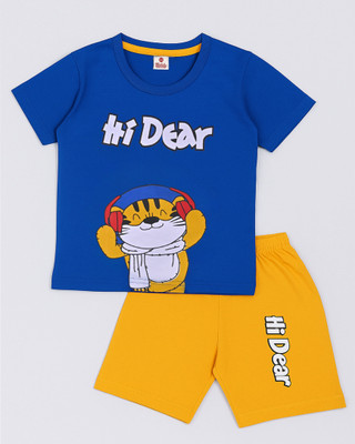 KidsCute Baby Boys Casual T-shirt Shorts(Blue,Yellow)
