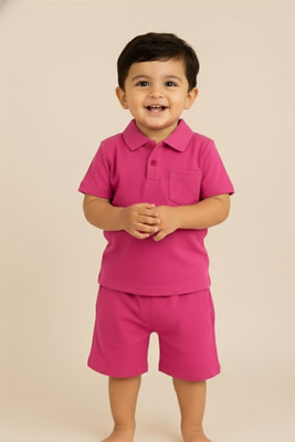 tooidde Baby Boys & Baby Girls Casual T-shirt Shorts(Pink)