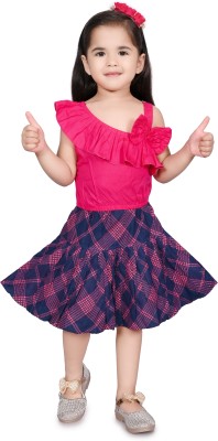 FYRUU Baby Girls Party(Festive) Top Skirt(Pink)
