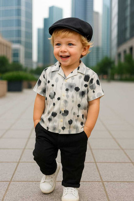 MAA KHODAL CREATION Baby Boys Party(Festive) Shirt Pant(LIGHT GRAY)